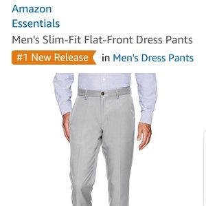 Men's Slim-Fit Flat-Front Dress Pants